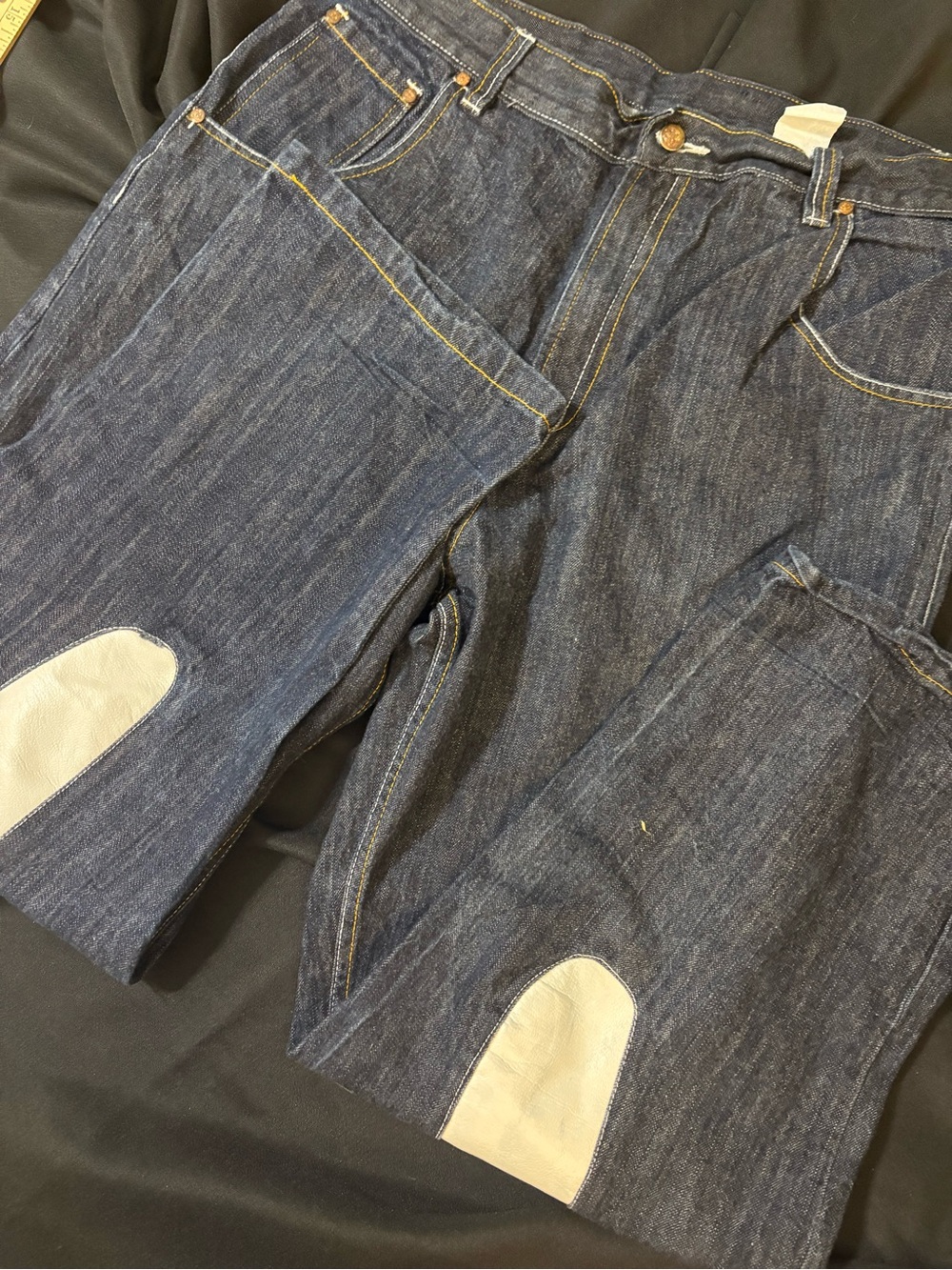 Vintage EVISU Genes Y2K Baggy Jeans White Seagull Size 40 - Picture 8 of 15